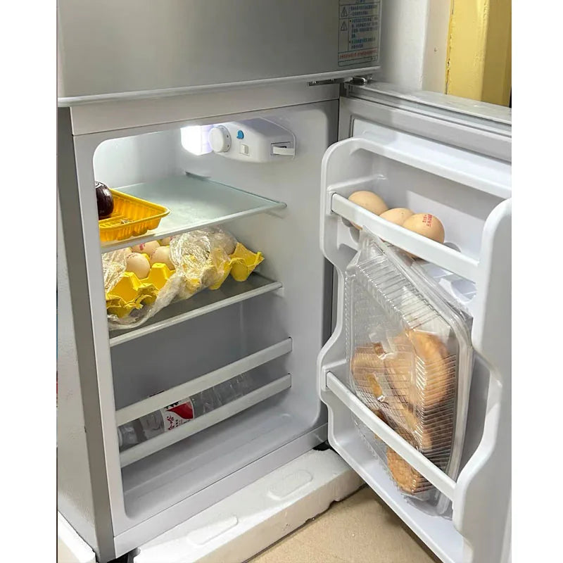 XMSJ 68L Two-Door Mini Refrigerator With LED Light