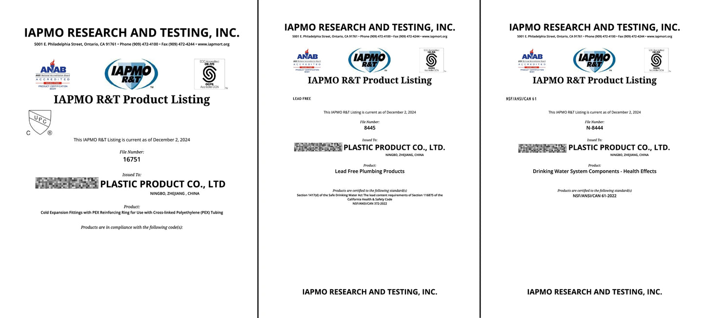 KING SMART F1960 PEX Kit 1/2" Tee (12Pcs), 1/2" Coupling (12Pcs), 1/2" Elbow (12Pcs); PPSU; 36 Pcs/Case; 80369