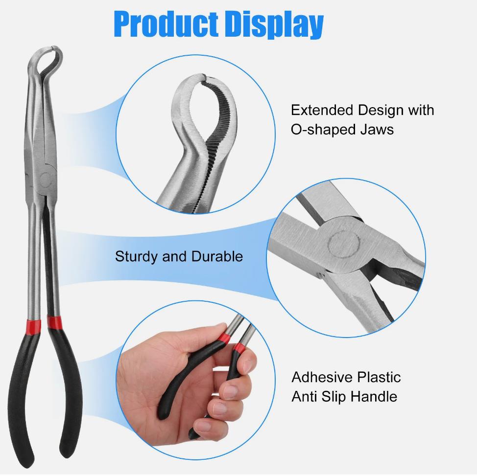 11inch Hand-held Disassembly Tools Removal Pliers Electrical Disconnect Spark Plug Removal Pliers for Car Connectors Repair Tool