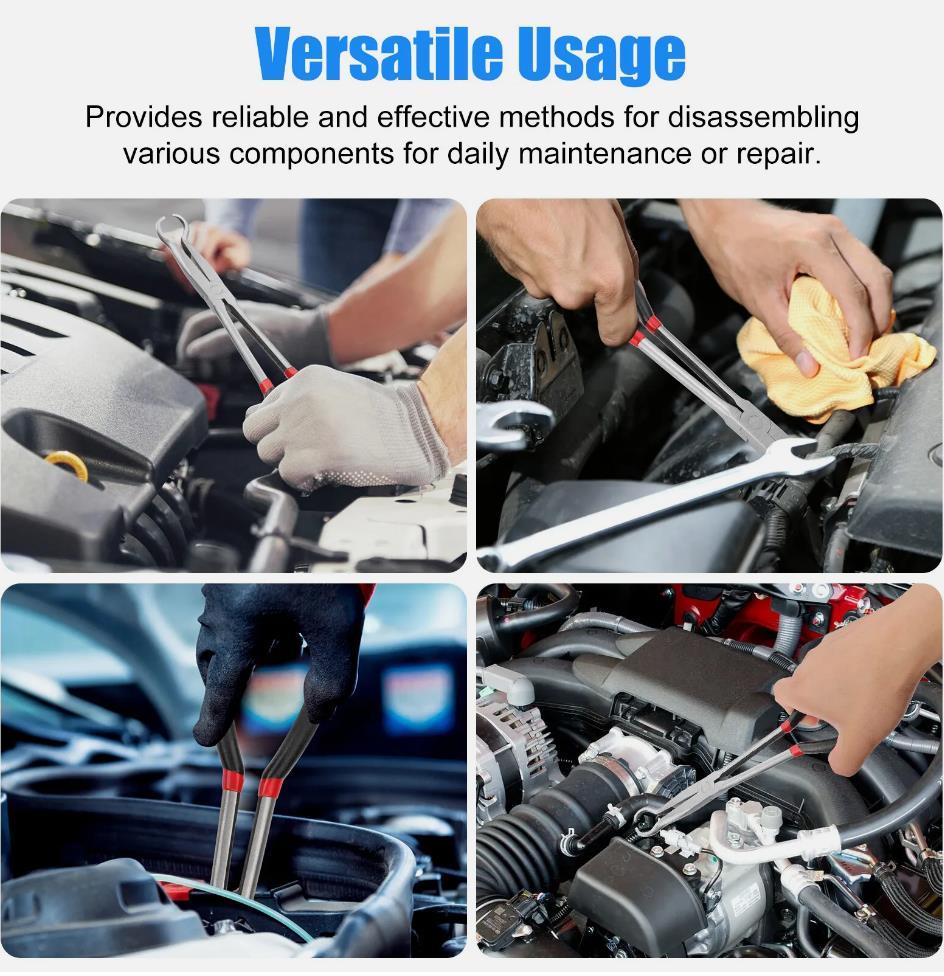 11inch Hand-held Disassembly Tools Removal Pliers Electrical Disconnect Spark Plug Removal Pliers for Car Connectors Repair Tool
