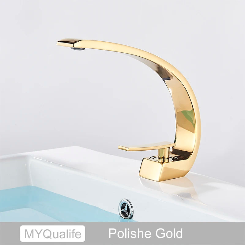 Chrome Basin Faucet  Washing Basin Mixer Deck Mounted Cold and Hot Bathroom Faucet