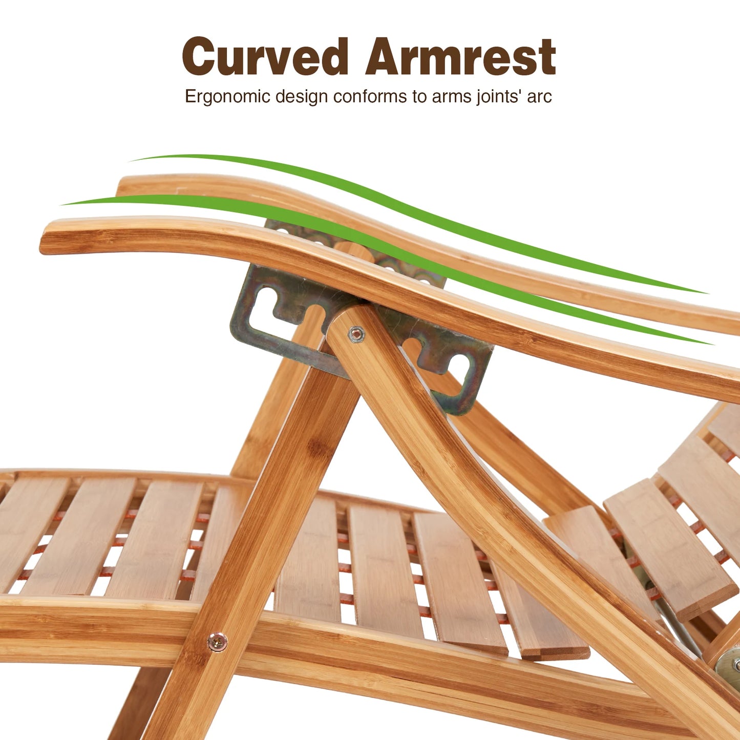 Heavy Duty Bamboo Rocking Chair Adjustable Lounge Recliner Leisure Living Room
