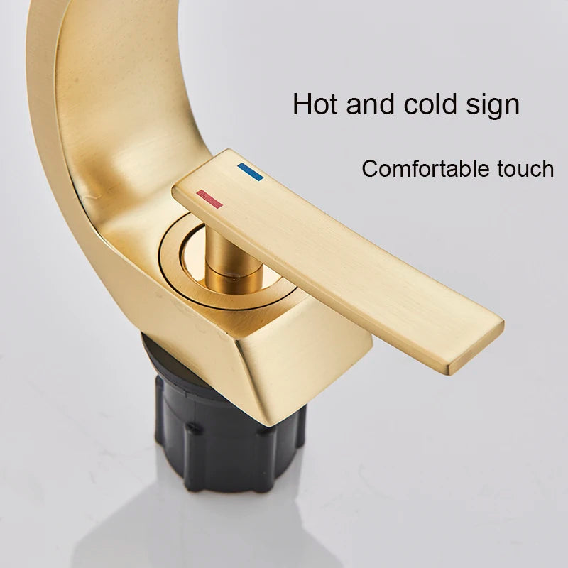Chrome Basin Faucet  Washing Basin Mixer Deck Mounted Cold and Hot Bathroom Faucet