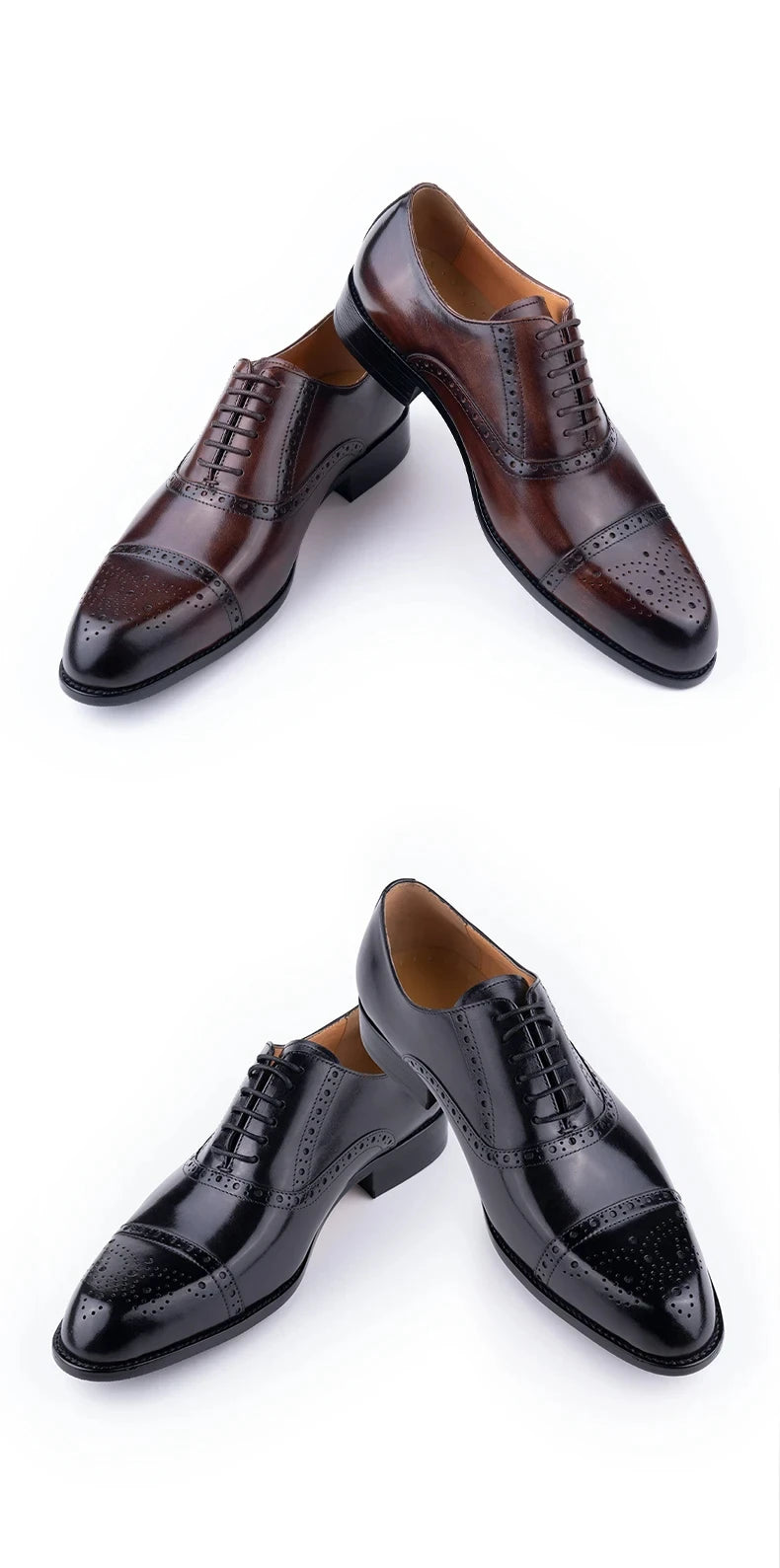 Luxury Mens Leather Wedding Shoes China Factory Hot Selling Handmade Genuine Men Formal Dress Shoes Lace-Up Classic Brogue Shoe