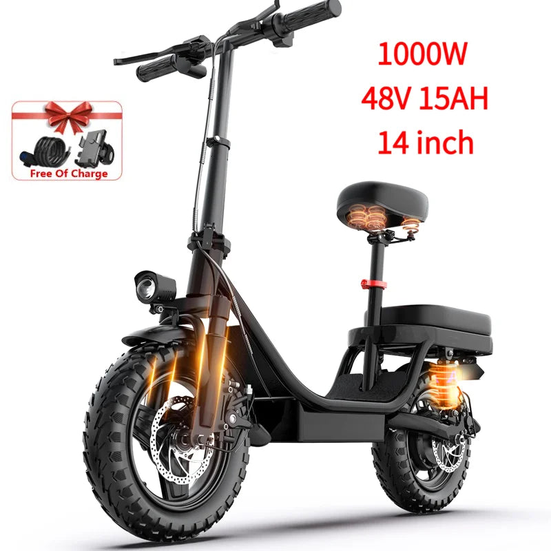 Electric Bike 14 26 Inch 1000w 48v 10ah 15ah 17.5ah Aluminum Alloy,adjustable Front Brake Seat Cheap Electric Bicycles For Adult