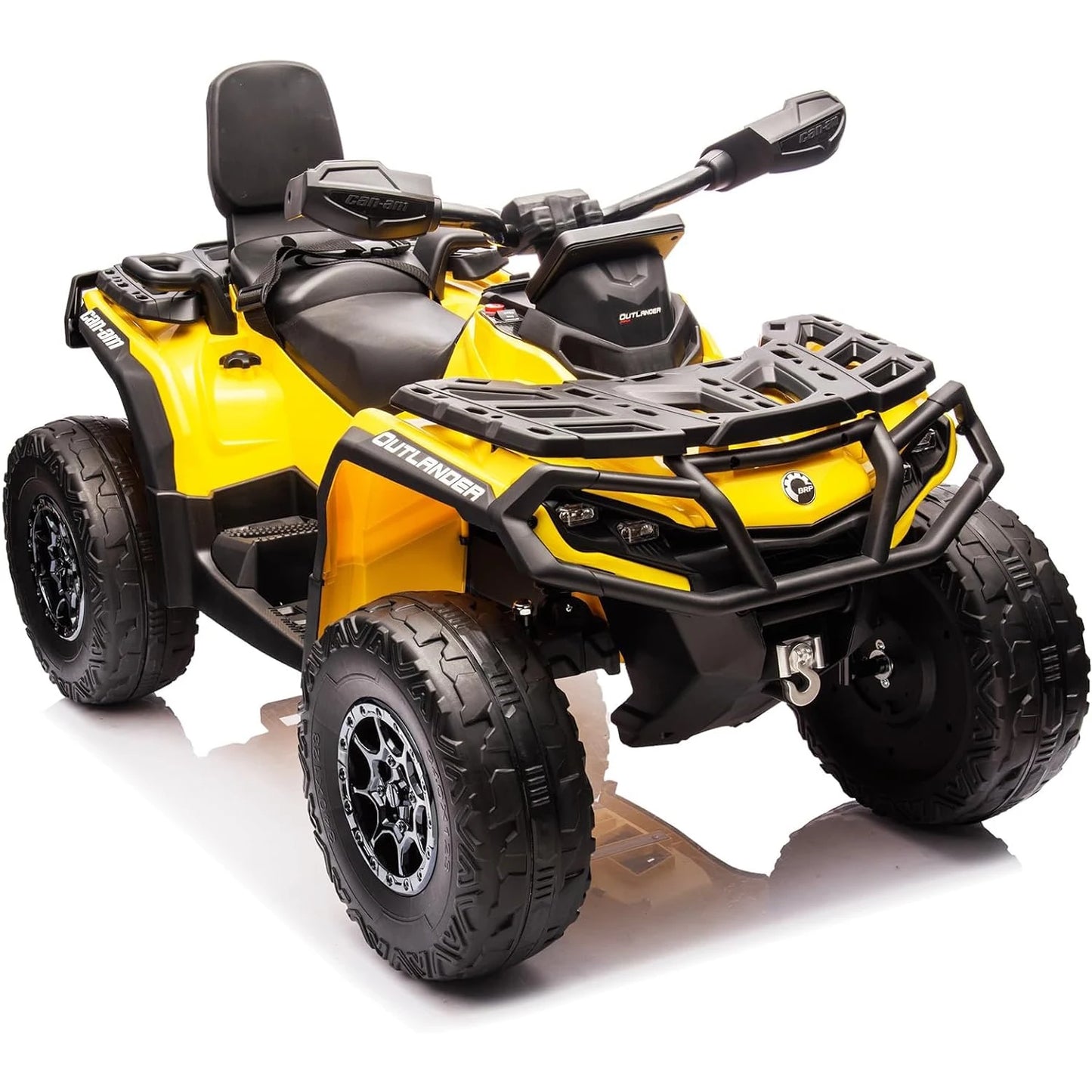 2 Seater Ride On ATV for Kids, 24V Four Wheeler Electric ATV Battery Powered with Leather Seat, Safety Belt Bluetooth 3 Speeds