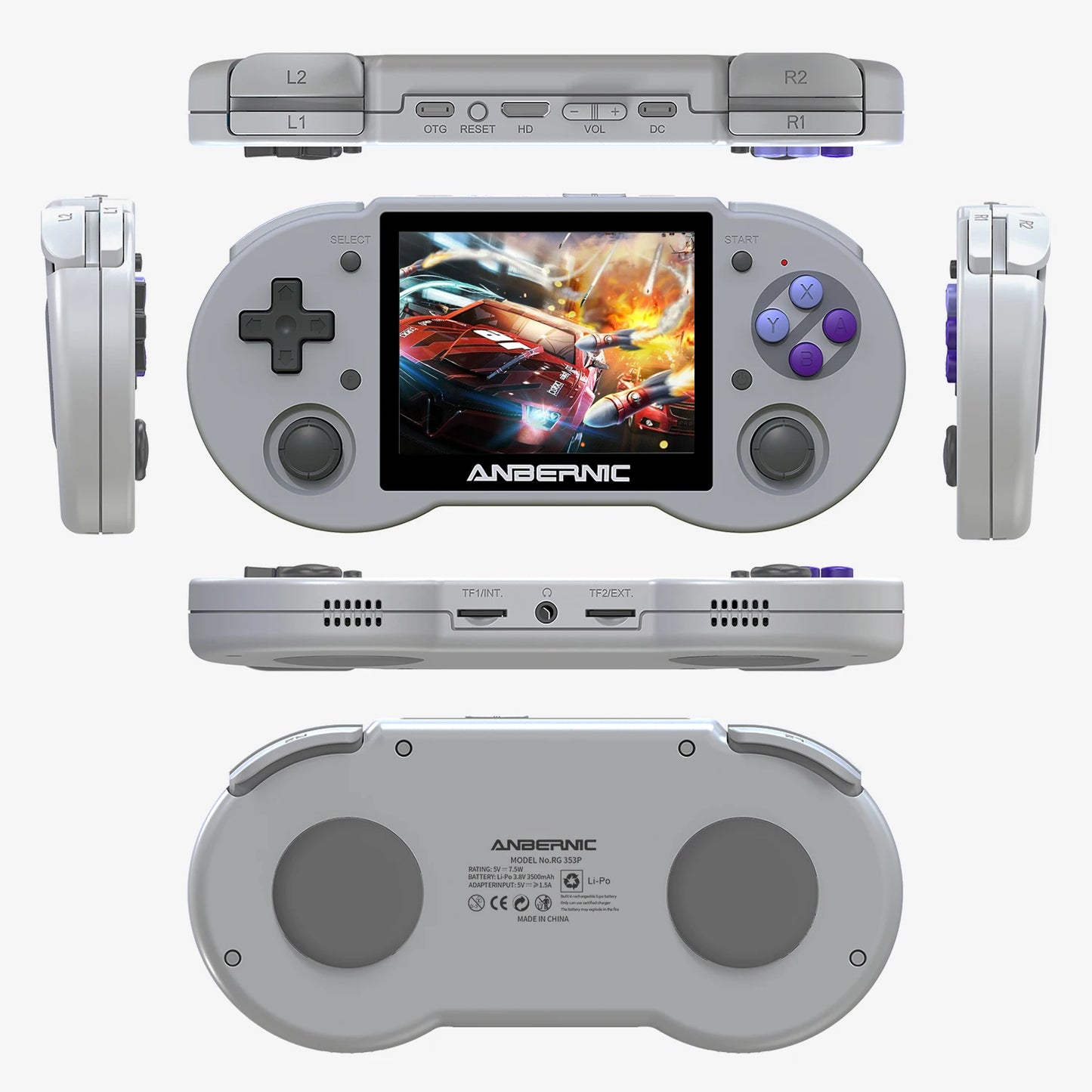Anbernic RG353P Retro Handheld Video Game Console 3.5-inch IPS Screen Dual OS System RK3566 Bluetooth HD 5G Wifi Games Player