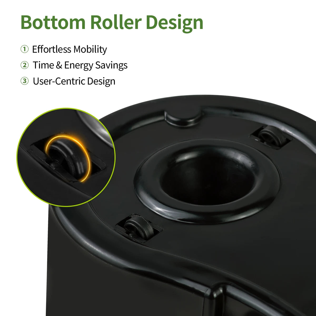 Mop Bucket Set 360° Dual-Motion Spin Mop System 3 Split-Yarn Mop Heads Self Cleaning Bucket