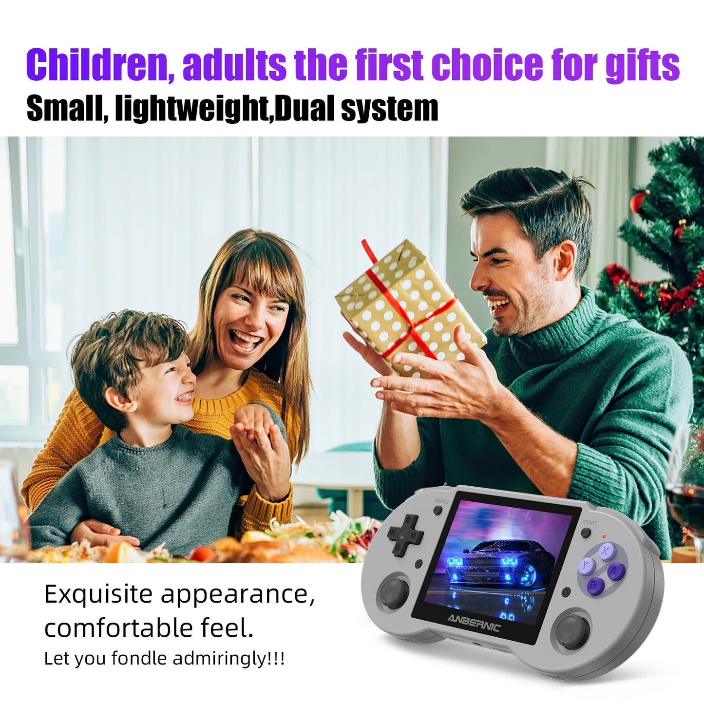 Anbernic RG353P Retro Handheld Video Game Console 3.5-inch IPS Screen Dual OS System RK3566 Bluetooth HD 5G Wifi Games Player