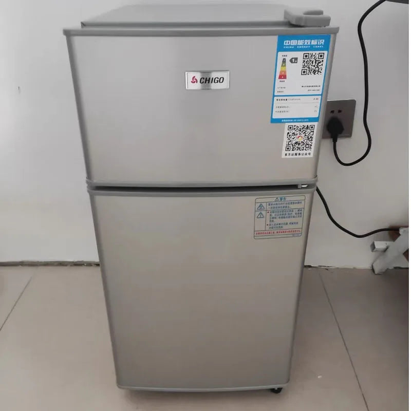 XMSJ 68L Two-Door Mini Refrigerator With LED Light