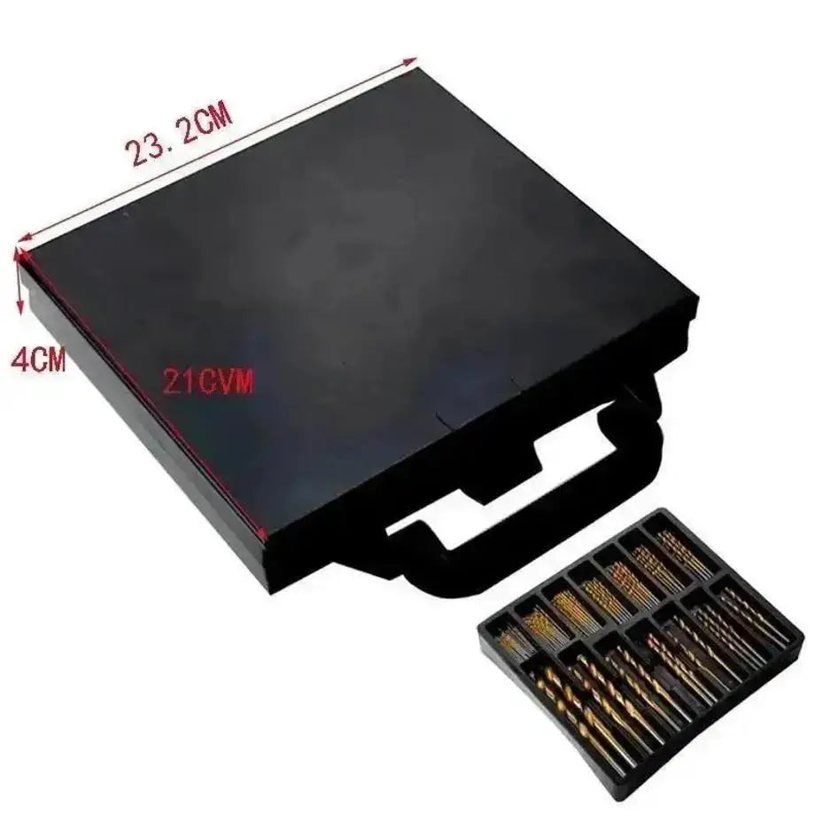 99 Pcs Titanium Coated Twist Drill Bit Set, 4241 HSS 135° Tip Metric Drill Bits Size From 1.5-10mm For Metalworking, Woodworking