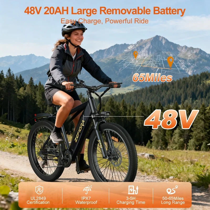 Electric Bike 14 26 Inch 1000w 48v 10ah 15ah 17.5ah Aluminum Alloy,adjustable Front Brake Seat Cheap Electric Bicycles For Adult