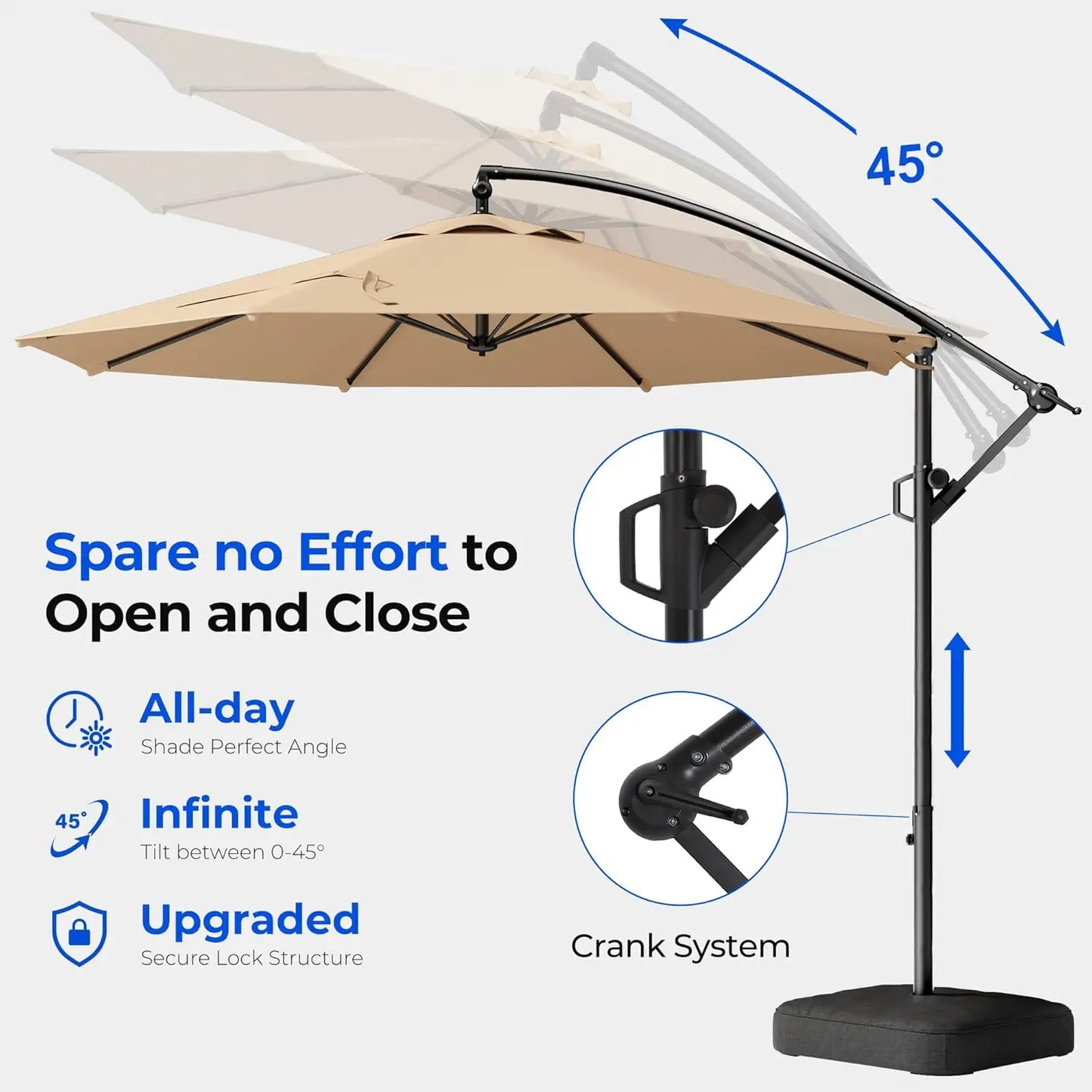 Cantilever Offset Patio Umbrella Base Included