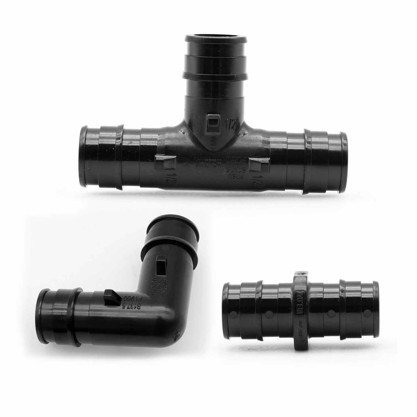 KING SMART F1960 PEX Kit 1/2" Tee (12Pcs), 1/2" Coupling (12Pcs), 1/2" Elbow (12Pcs);  PPSU; 36 Pcs/Case; 80369