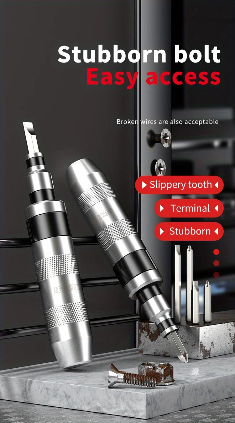 Heavy-Duty Impact Screwdriver Set - Manual Power Tool for Stubborn Screws, Automotive & Machinery Repair - Chrome Vanadium Steel