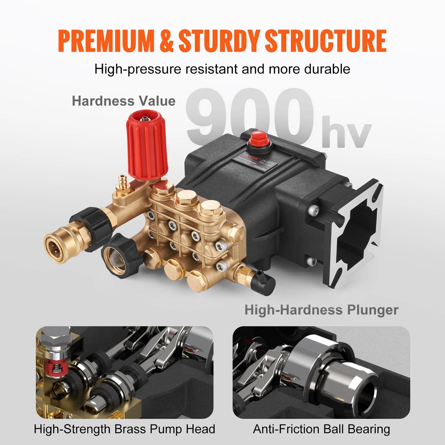SucceBuy 3/4 GPM Horizontal Triplex Pressure Washer Pump Kit Simpson