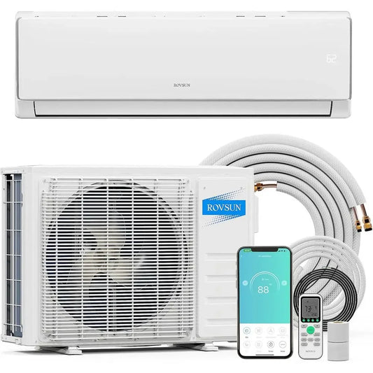 11500 BTU Wifi Enabled Mini Split Air Conditioner & Heater, 17 SEER2 115V Inverter Ductless Wall AC Unit with Pre-Charged Conden