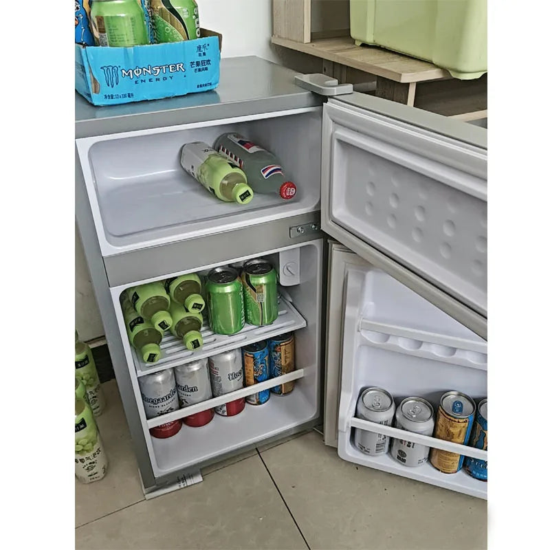 XMSJ 68L Two-Door Mini Refrigerator With LED Light