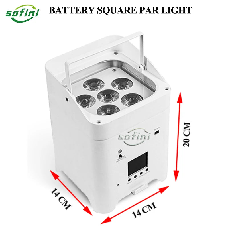 8PCS/ Lot  6x18w Wireless Battery Par With Flight Case RGBWA+UV WIFI APP Control Light For DJ Disco Wedding Stage Lighting