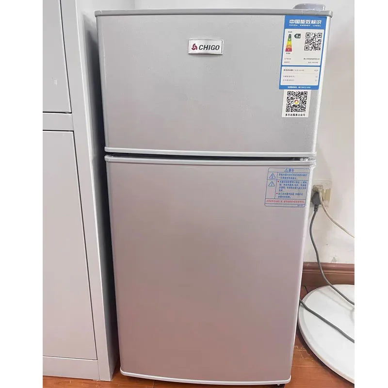 XMSJ 68L Two-Door Mini Refrigerator With LED Light