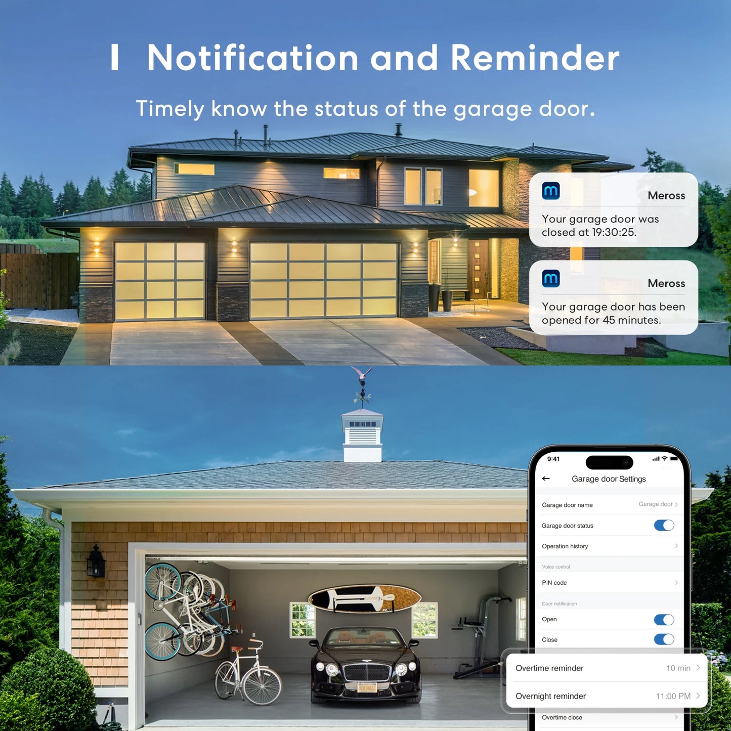Meross HomeKit Smart WiFi Garage Door Opener MSG100 With Security Alarm Function Remote Control Shipping from US
