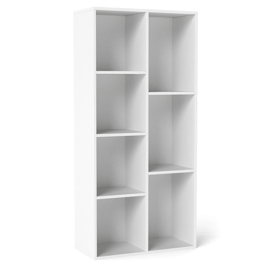 7-Cube Bookcase, Vertical or Horizontal Freestanding Bookshelf w/ 7 Compartments
