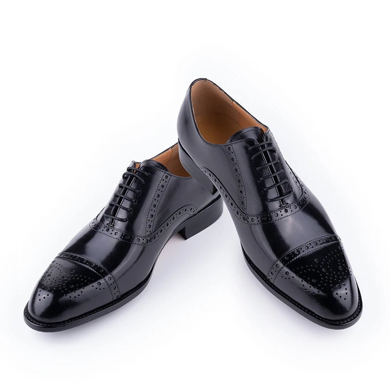 Luxury Mens Leather Wedding Shoes China Factory Hot Selling Handmade Genuine Men Formal Dress Shoes Lace-Up Classic Brogue Shoe