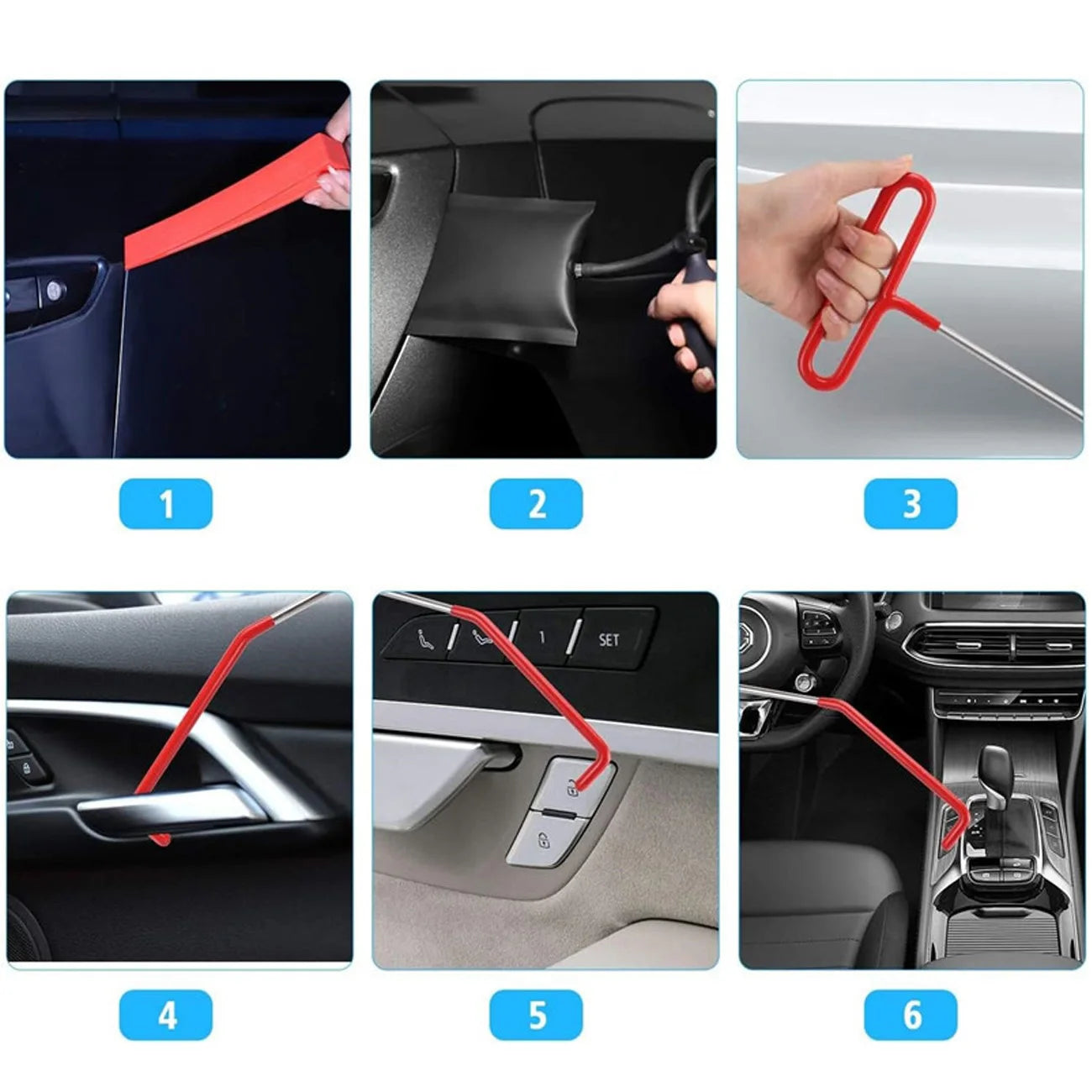 Car Window Door Emergency Open Key Lost Lock Out Unlock Auto Tools Kit Air Wedge Bag Pump Open Unlock Kit for Car Truck