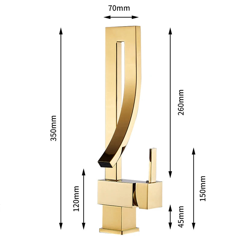 Chrome Brass Basin Faucet Fashion Style Single Handle Waterfall Basin Mixer Tap Hot Cold Bathroom Faucets Sink Waterfall Faucet