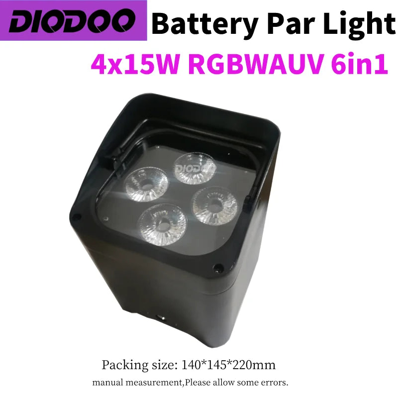 0 TAX 1~8pcs Wireless Battery Powered Par Light 6x18W RGBWAUV 6IN1 Flightcase Remote Control Portable Par LED Stage Effect Light