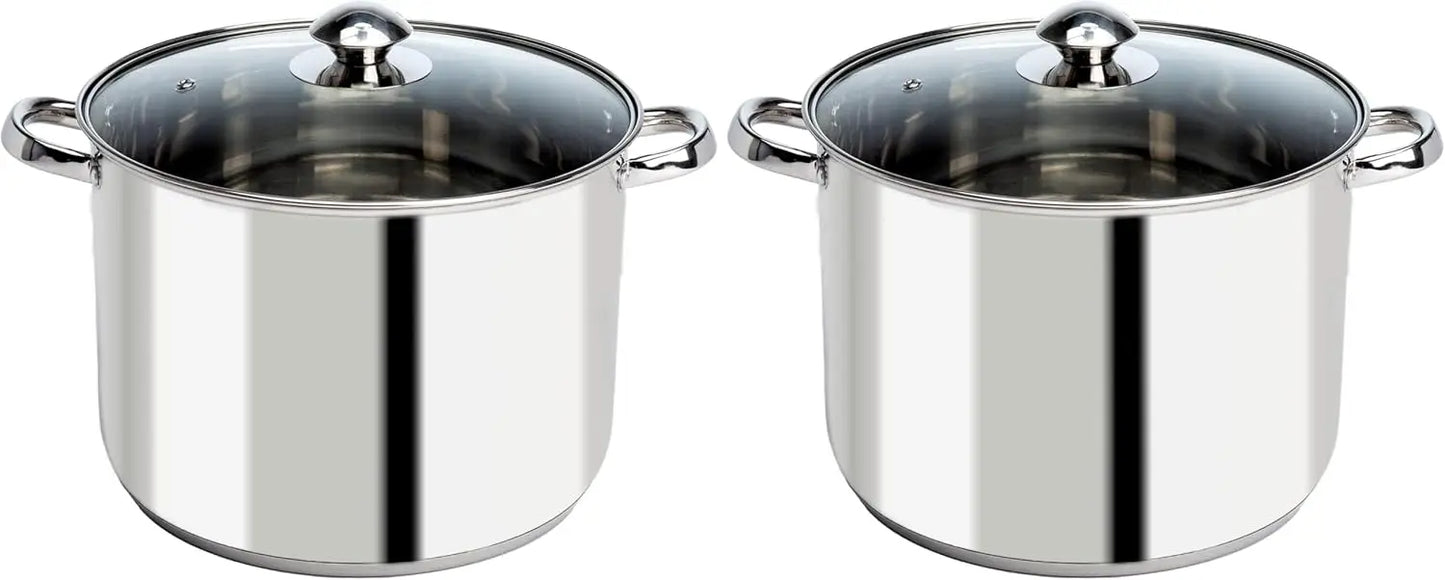 Stainless Steel Sauce Pan with Glass Lid, Induction Ready, Oven & Dishwasher Safe 2-Quart Cooking Pot