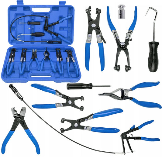 9-piece Hose Clamp Set, Spring Hose Clamp Pliers, Carbon Steel Auto Repair Tool Set With Storage Box, Spring Hose Clamp Pliers R
