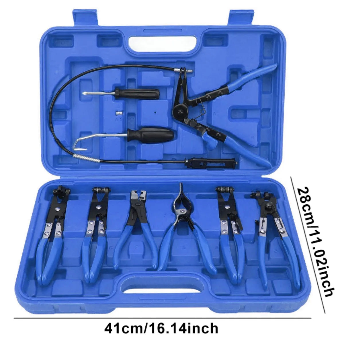 9-piece Hose Clamp Set, Spring Hose Clamp Pliers, Carbon Steel Auto Repair Tool Set With Storage Box, Spring Hose Clamp Pliers R