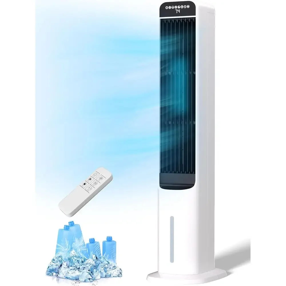 3-IN-1 Evaporative Air Cooler, Cooling Fans that Blow Cold Air with 120° Oscillation, 12H Timer, 3 Speeds, Portable Swamp Cooler