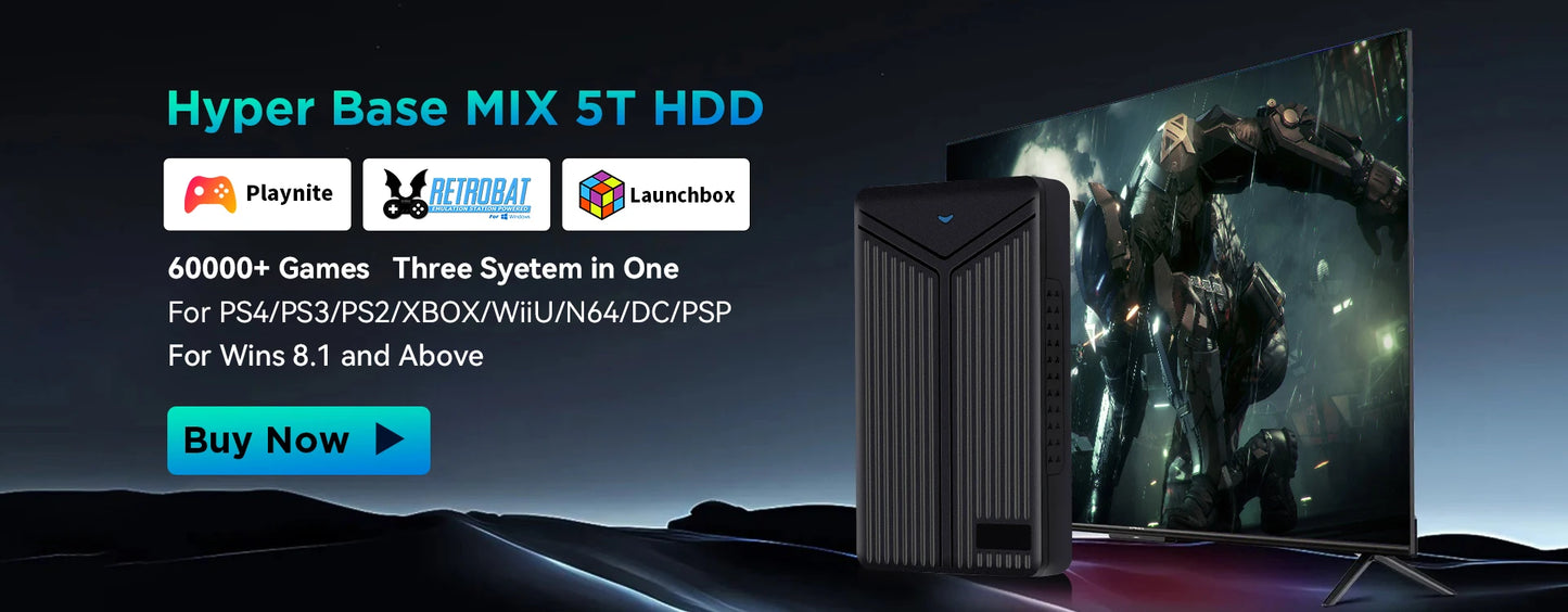 500GB Gaming HDD Launcbox System Emulator Console for PS4/PS3/Switch/PS2/Wii/Wiiu with 3700+ 3D/PC Games for Windows PC/Laptop