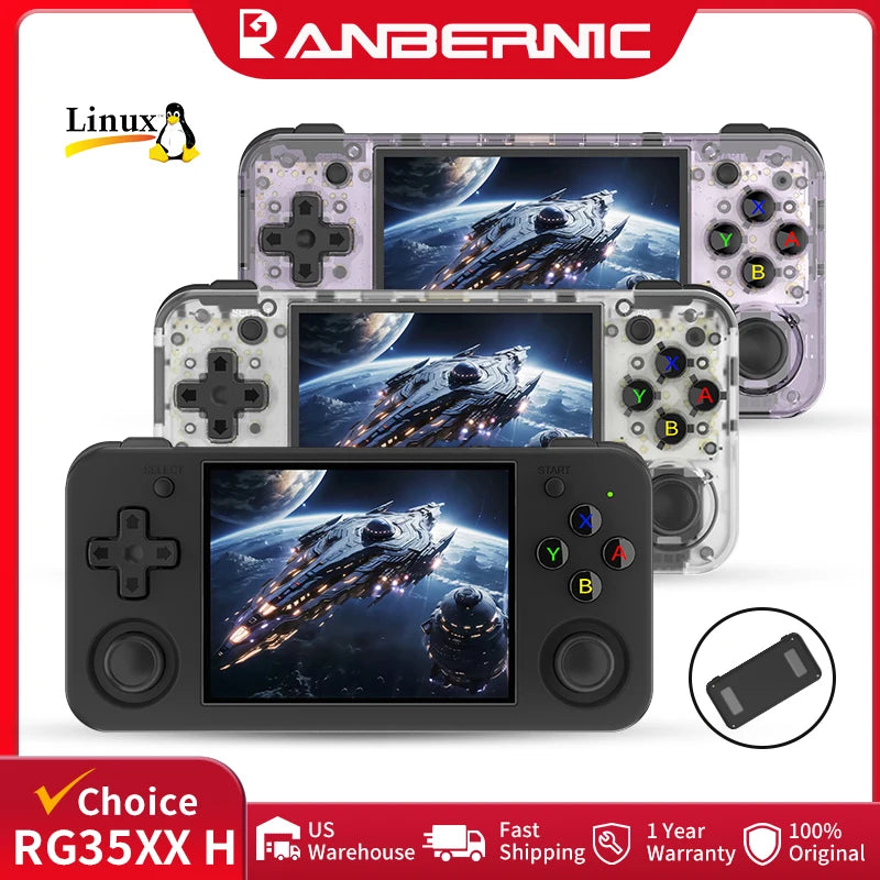 Anbernic RG35XX H Retro Handheld Game Console Dual Joystick Design 3.5" HD Screen High-Capacity Lasts up to 8 Hours 5G WiFi HDMI