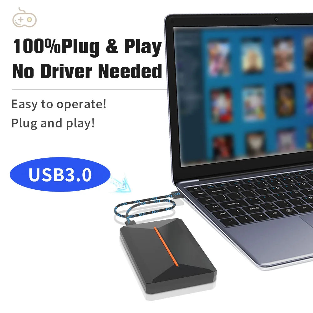500GB Gaming HDD Launcbox System Emulator Console for PS4/PS3/Switch/PS2/Wii/Wiiu with 3700+ 3D/PC Games for Windows PC/Laptop