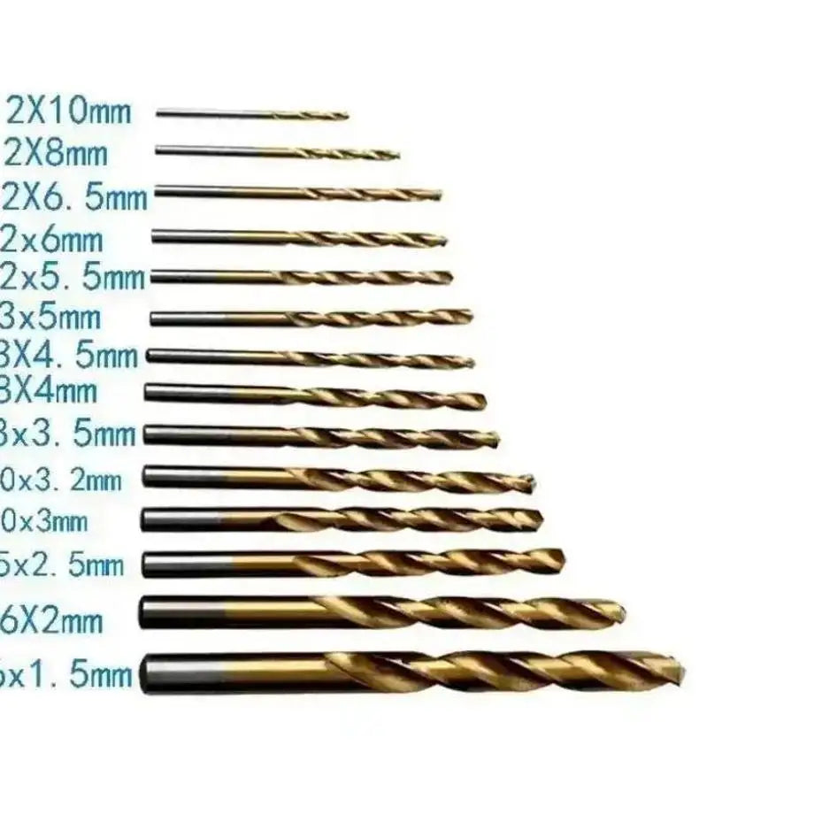 99 Pcs Titanium Coated Twist Drill Bit Set, 4241 HSS 135° Tip Metric Drill Bits Size From 1.5-10mm For Metalworking, Woodworking