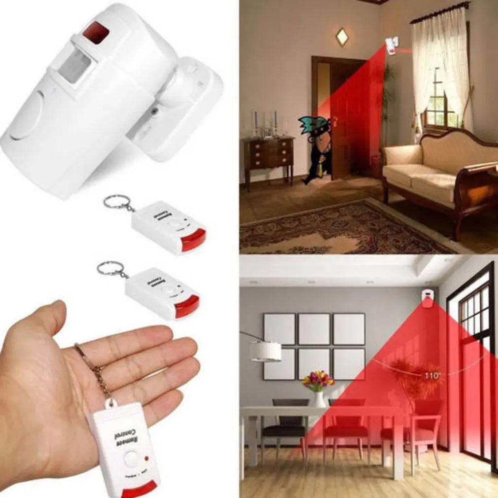 Wireless Motion Sensor Alarm Security Detector Indoor Outdoor Alert System with Remote Control for Home Garage
