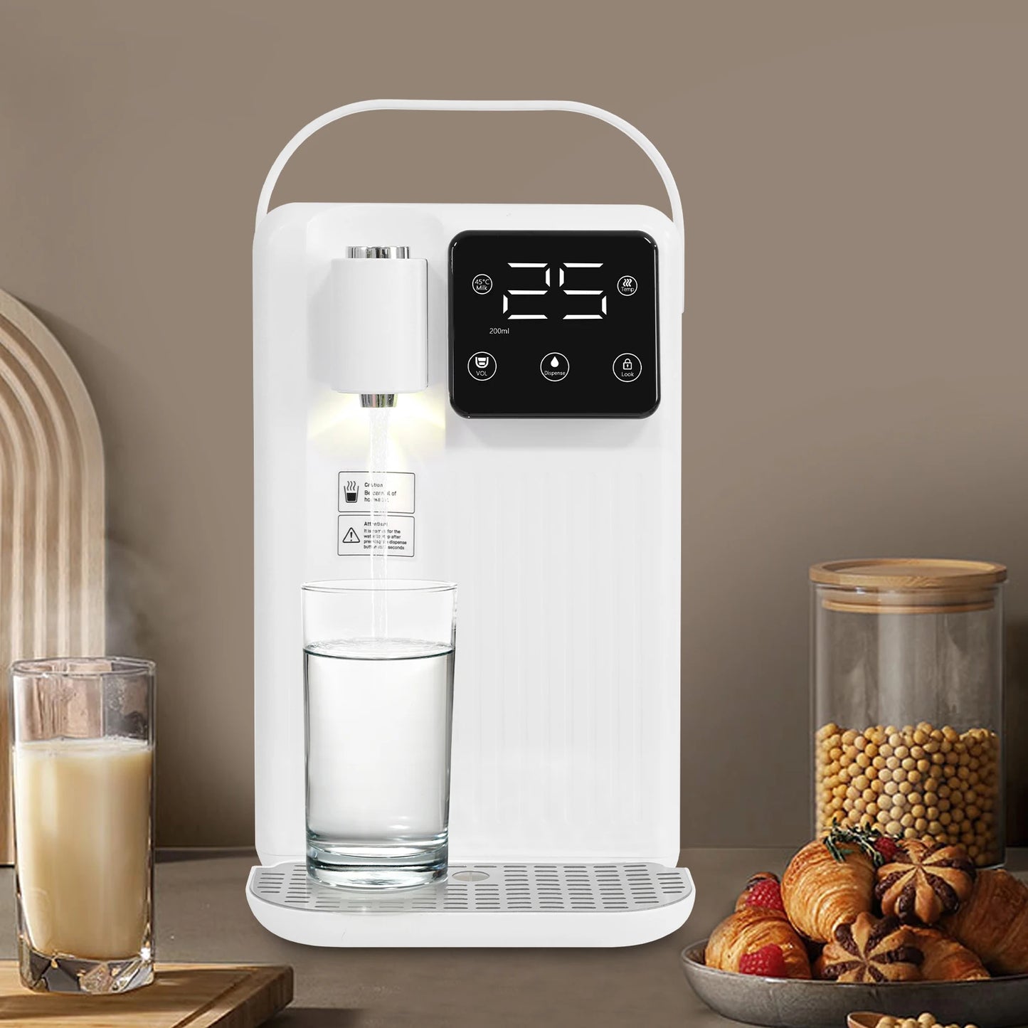 3L Instant Hot Water Dispenser W/LED peration Panel 3s Quick Heating Water Heated Dispenser Temperature Adjustable