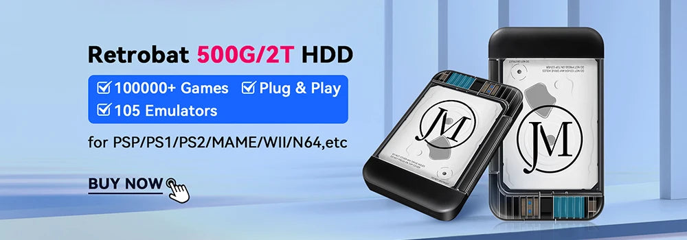 500GB Gaming HDD Launcbox System Emulator Console for PS4/PS3/Switch/PS2/Wii/Wiiu with 3700+ 3D/PC Games for Windows PC/Laptop