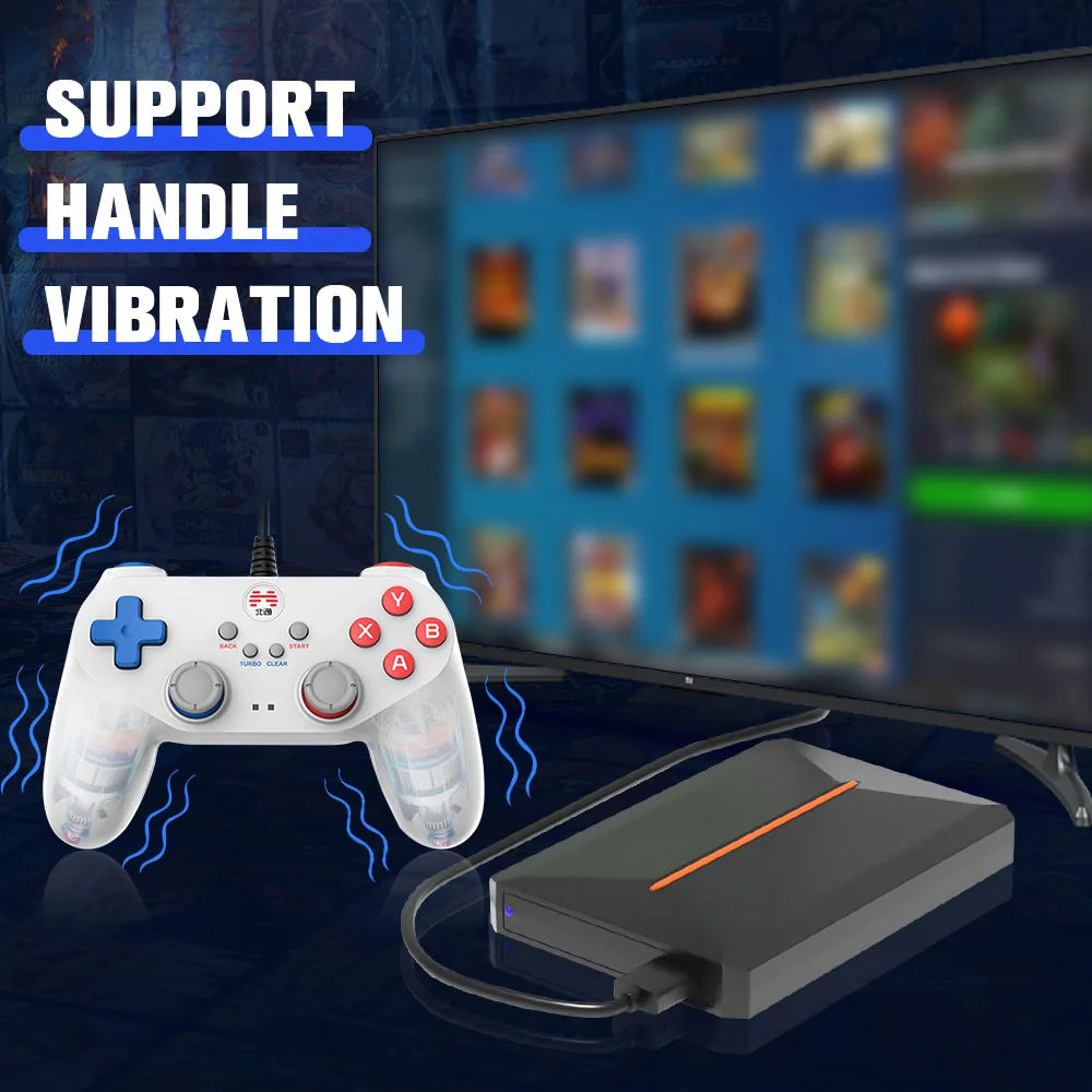 500GB Gaming HDD Launcbox System Emulator Console for PS4/PS3/Switch/PS2/Wii/Wiiu with 3700+ 3D/PC Games for Windows PC/Laptop