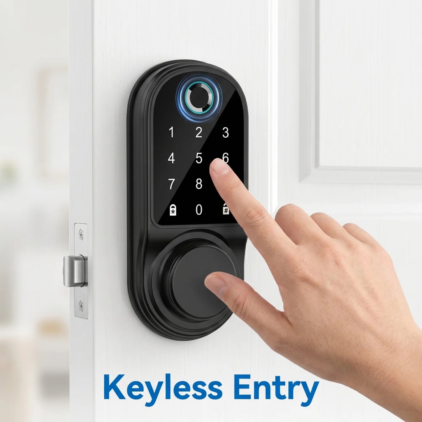 Bluetooth Smart Deadbolt Lock Keyless Entry Fingerprint Door Lock with Touch Keypad IC Card Physical Key APP Remote Temporary Code Auto Lock for Front Door Home Apartment Rental