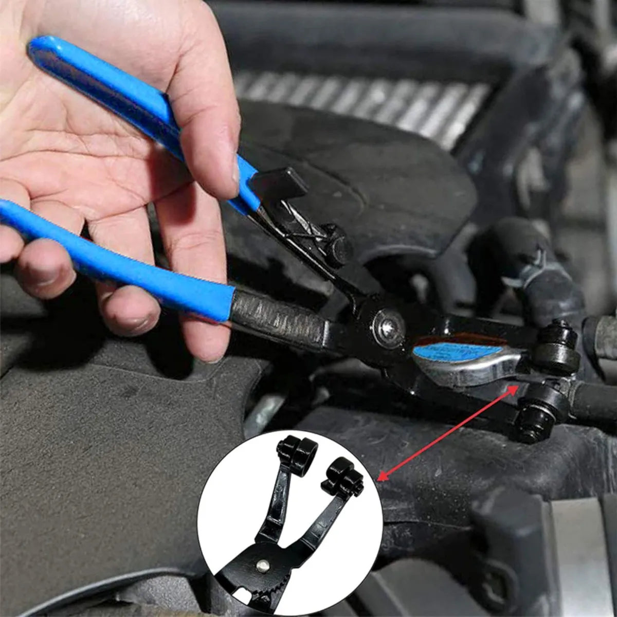 9-piece Hose Clamp Set, Spring Hose Clamp Pliers, Carbon Steel Auto Repair Tool Set With Storage Box, Spring Hose Clamp Pliers R