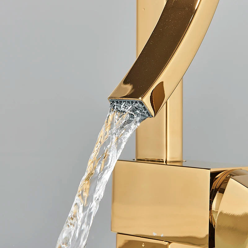 Chrome Brass Basin Faucet Fashion Style Single Handle Waterfall Basin Mixer Tap Hot Cold Bathroom Faucets Sink Waterfall Faucet
