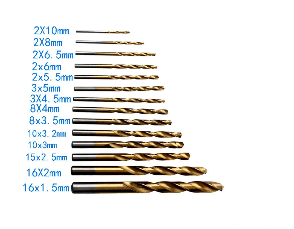 99 Pcs Titanium Coated Twist Drill Bit Set, 4241 HSS 135° Tip Metric Drill Bits Size From 1.5-10mm For Metalworking, Woodworking