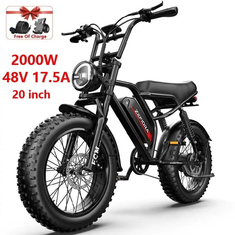 Hot 14 20 Inch Bike Electric,1000w 2000w Adjustable Front Brake Seat 30-50mph 48v 15a 17.5a 20a,for Two Wheels Electric Bicycle