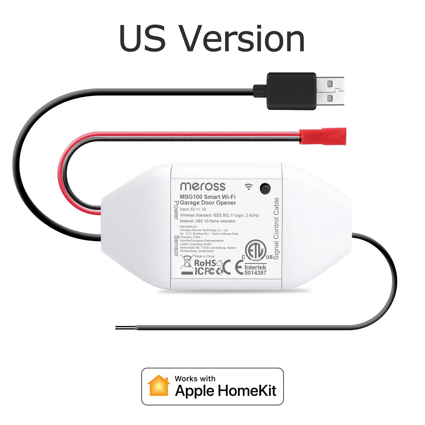 Meross HomeKit Smart WiFi Garage Door Opener MSG100 With Security Alarm Function Remote Control Shipping from US