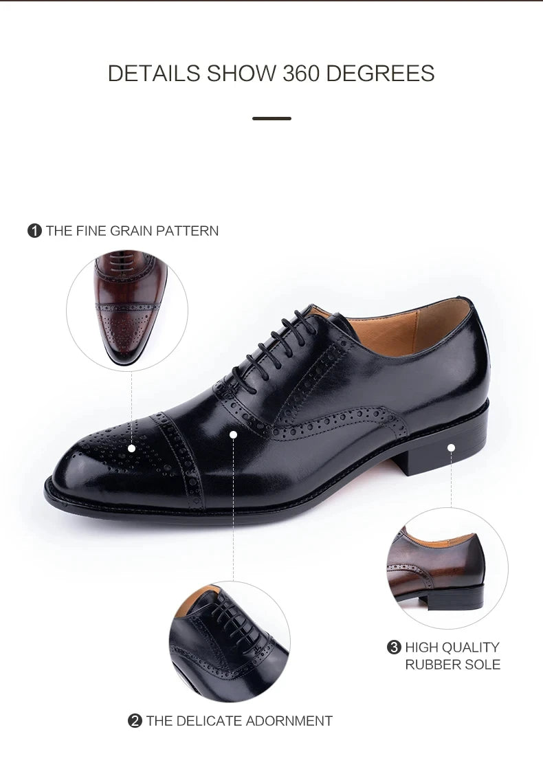 Luxury Mens Leather Wedding Shoes China Factory Hot Selling Handmade Genuine Men Formal Dress Shoes Lace-Up Classic Brogue Shoe