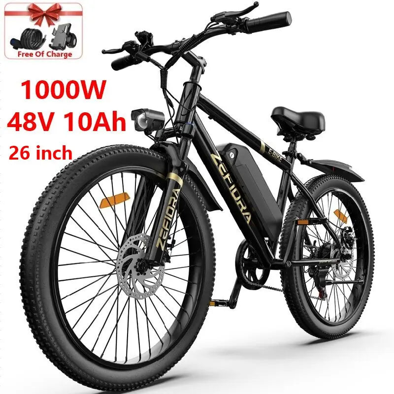 Electric Bike 14 26 Inch 1000w 48v 10ah 15ah 17.5ah Aluminum Alloy,adjustable Front Brake Seat Cheap Electric Bicycles For Adult